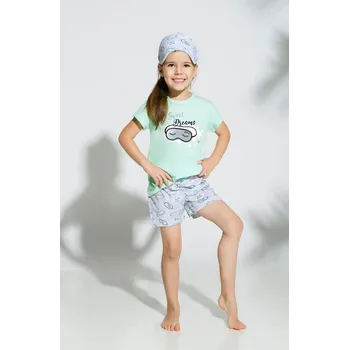Dívčí pyžamo Taro, dívčí pyžamo 2201-Hania, krátký rukáv, zelenkavá, vel. 134