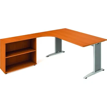 Psací stůl Hobis Pracovní stůl FE 1800 H P Barva desky stolu: bílá, Barva kovu: černá, Podnož: RM 100