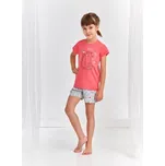 Taro, dívčí pyžamo 2201-Hania, krátký rukáv, růžová, vel. 122