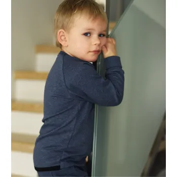 Pánské tričko tmavě modré bavlněné triko s dlouhým rukávem