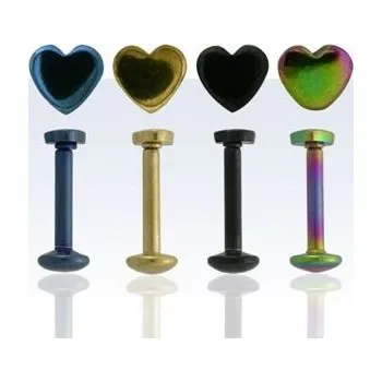 Piercing Piercing do brady - labreta srdíčko (modrá)