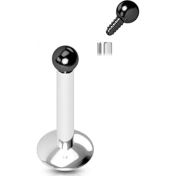 Piercing Piercing do brady, černá kulička (1,2 x 8 mm)
