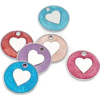 Vojenské psí známky Psí známka se srdíčkem (světle modrá, 26 mm)