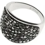 Ocelový prsten s krystaly Crystals from Swarovski, GREY METALISEÉ (56)