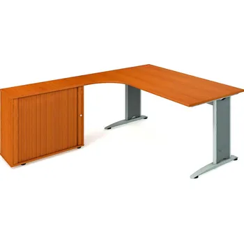 Hobis Pracovní stůl FE 1800 HR P Barva desky stolu: šedá, Barva kovu: černá, Podnož: RM 100