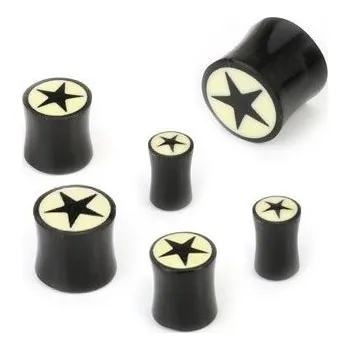 Piercing Plug od ucha - hvězda (8 mm)