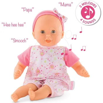 Panenka Panenka Bébé Calin Loving & Melodies Features Corolle interaktivní se 4 zvuky a 3 melodiemi hnědé mrkací oči 30 cm od 18 měs