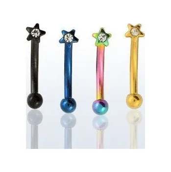 Piercing Piercing do obočí - hvězda se zirkonem (duhová)