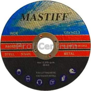 Brusný kotouč Brusný kotouč, broušení 125x1.0mm INOX, MASTIFF