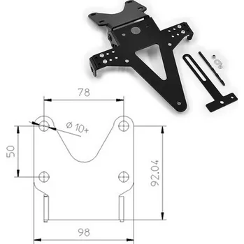HS MOTO - Německo Universální držák registrační značky typ 1
