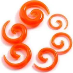 Roztahovák do ucha - spirála průhledná oranžová (2 mm)