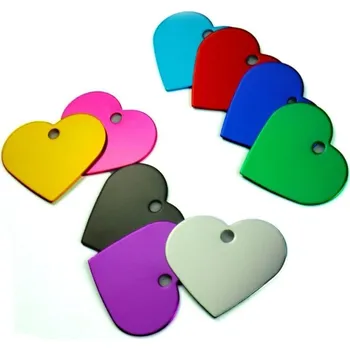 Vojenské psí známky Hliníková psí známka srdíčko malé (červená)