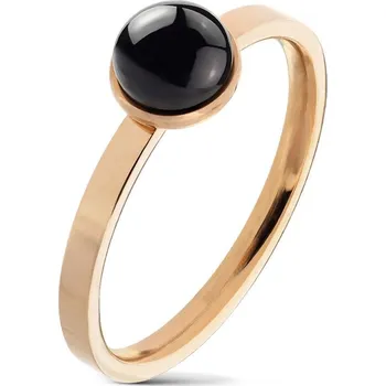 Prsten Ocelový prsten s černým achátem (57)