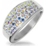 Ocelový prsten s krystaly Crystals from Swarovski, AB (53)