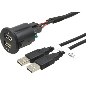 Elektrická zásuvka 2x USB zásuvka s kabelem
