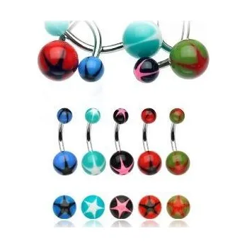 Piercing Piercing do pupíku - banánek (černá/růžová)