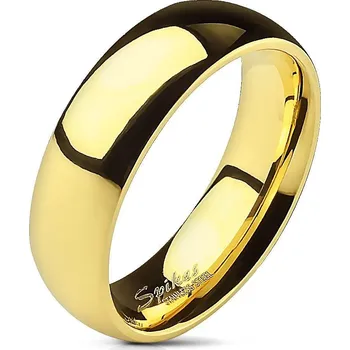 Prsten Ocelový prsten zlacený, šíře 6 mm (60)