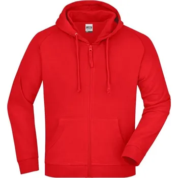 Pánská mikina Daiber Pánská mikina s kapucí a zipem Hooded Jacket JN059 Barva: Červená, Velikost: M