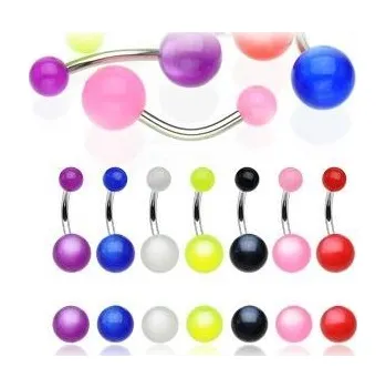 Piercing Piercing do pupíku - banánek perleťový (svítivě zelená)