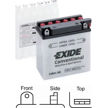 Autobaterie MOTOBATERIE EXIDE SUCHÁ, PŘEDNABITÁ 12V 5AH 40A 120X60X130