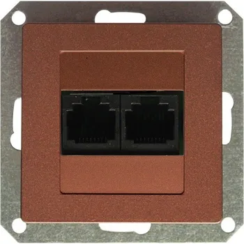 Stavebniny Timex Zásuvka PC 8pin 2x OPUS premium mahagon