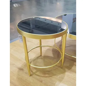 Konferenční stolek MAMBA odkládací stolek Mystic C, černá/zlatá