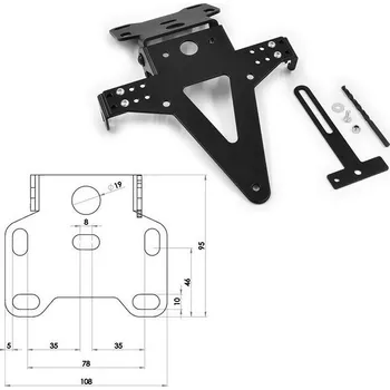 HS MOTO - Německo Universální držák registrační značky typ 4
