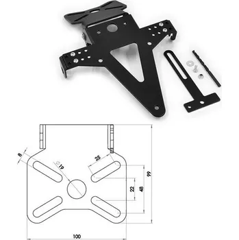 HS MOTO - Německo Universální držák registrační značky typ 8