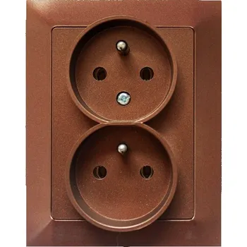 Stavebniny Timex Dvojzásuvka OPUS premium mahagon