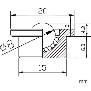 Pojezdové kolečko Kuličková jednotka MICRO - 508-0-13