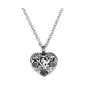 Přívěsek Šperky4U Ocelový řetízek s přívěskem - srdce s ornamenty