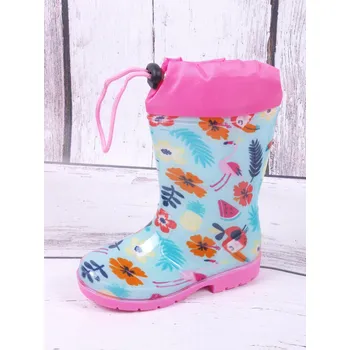 Dívčí holínky Holínky gumáčky gumáky KTR růžovotyrkys s plameňákem velikost: 23