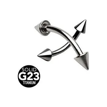 Piercing Piercing do obočí TITAN (3 x 3 mm, 1,2 x 10 mm)