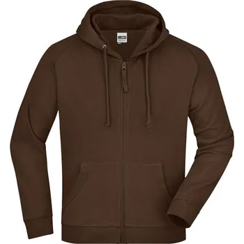 Pánská mikina Daiber Pánská mikina s kapucí a zipem Hooded Jacket JN059 Barva: Hnědá, Velikost: XXL