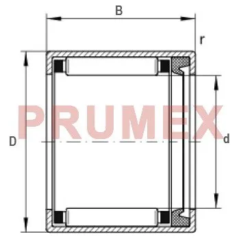 INA HK 1514 RS L271 jehlové ložisko s lisovaným pouzdrem