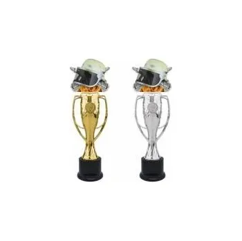Pohár s hasičskou trofejí - přilba - Barva: Zlatá Text: Žádný Výška: 32cm