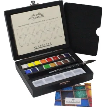 Speciální výtvarná barva Sennelier 131686 La Petite Aquarelle sada barev s příslušenstvím