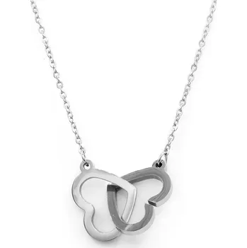 Náhrdelník BRUNOshop.cz Náhrdelník DVĚ SRDCE stříbrná