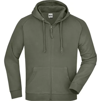 Pánská mikina Daiber Pánská mikina s kapucí a zipem Hooded Jacket JN059 Barva: Olivová, Velikost: 3XL