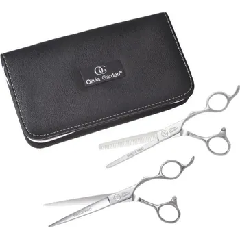 Kadeřnické nůžky Sada kadeřnických nůžek 6,5" a efilačních nůžek 6,35" Olivia Garden SilkCut Pro (SI-PRO6.50/6.35) + dárek zdarma