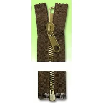 Zip Zdrhovadlo zip stanový mosazný 240cm dělitelný oboustranný jezdec hnědý