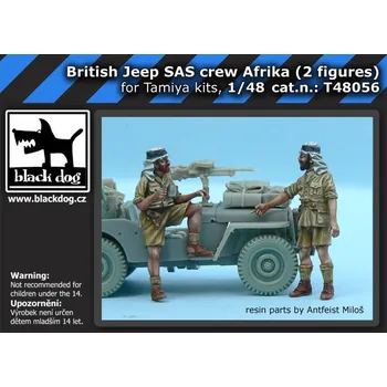 Plastikový model Blackdog 1/48 British SAS Jeep crew Afrika (2 figures)