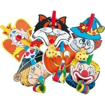 Karnevalový doplněk Frkačky s klaunem 6 ks v balení