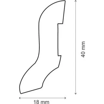 Podlahová lišta Podlahová lišta k laminátovým podlahám EUROWOOD 2,6m