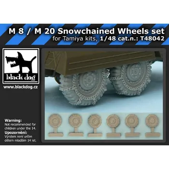 Plastikový model Blackdog 1/48 M 8 / M 20 Snowchained wheels set