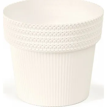 Květináč Plastový květináč Pola Jumper 200 mm, krémový