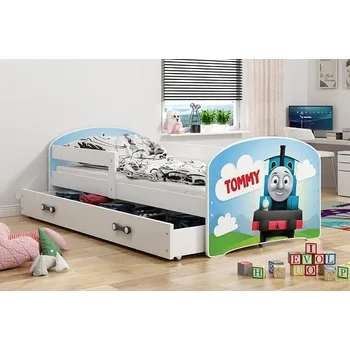 Postel ImportWorld Dětská postel Felix 1 80x160 s úložným prostorem - 1 osoba - Bílá, Mašinka