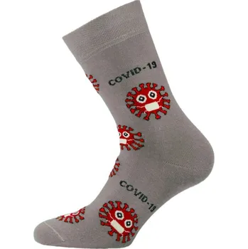 Dámské ponožky Veselé ponožky Koronavir Šedá 33-34