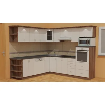 Kuchyňská linka Nabytekmorava Kuchyňská linka Bára E barva kuchyně: D.SONOMA TMAVÁ / BÍLÁ, pracovní deska: NE BEZ PRACOVNÍ DESKY