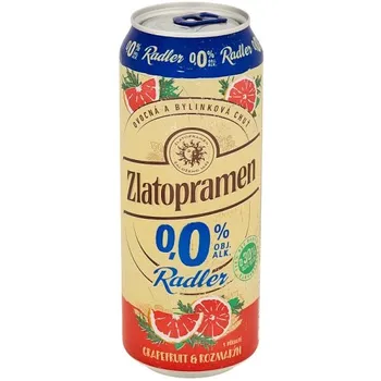 Pivo Zlatopramen Radler grapefruit/rozmarýn 0,5 l plech
